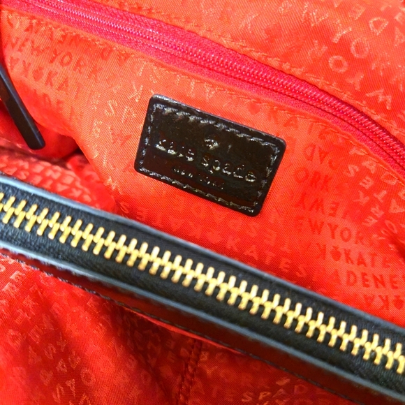 Kate Spade Vintage Shoulder Bag Animal Print Patent Leather Straps Red Interior - Picture 12 of 13